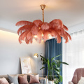 Modern  Home Decor Lighting White  Feather Chandelier Lamp For Shop